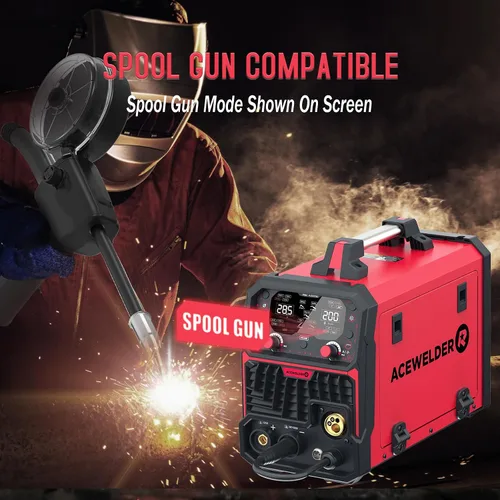 Vista 5 de ACEWELDER Soldador MIG de aluminio con pulso 200A 7 en 1 gas MIG/pulso MIG/núcleo de flujo sin gas/electrodo/elevación TIG/soldadura por