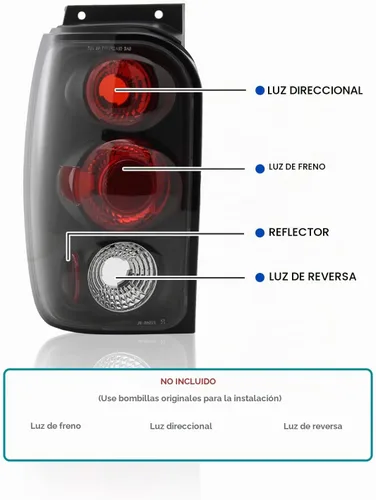 Vista 3 de SPEC-D TUNING Luces traseras de carcasa negra compatibles con Ford Explorer 1998-2001, Mercury Mountaineer 1998-2001, conjunto de par izquierdo +