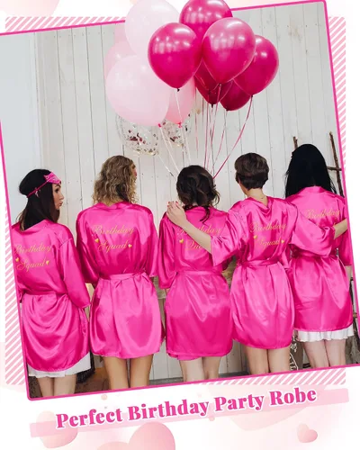 Vista 6 de Bata de baño de 6 piezas para mujer, para cumpleaños, fiesta, Queen, spa, kimono, bata de spa, bata de dormir, fiesta, bata de seda