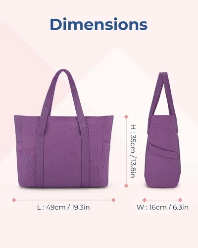 Vista 5 de BAGSMART Bolso grande para mujer, bolso de hombro escolar con asa superior con hebilla para esterilla de yoga para gimnasio, trabajo, viajes