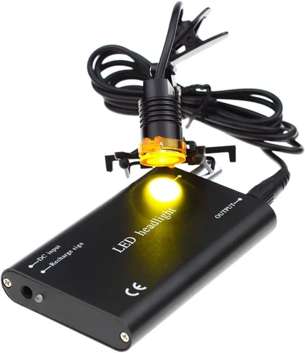 Vista 2 de 3W portátil negro dental LED faro, luz principal, faro con filtro para lupa binocular médica quirúrgica dental