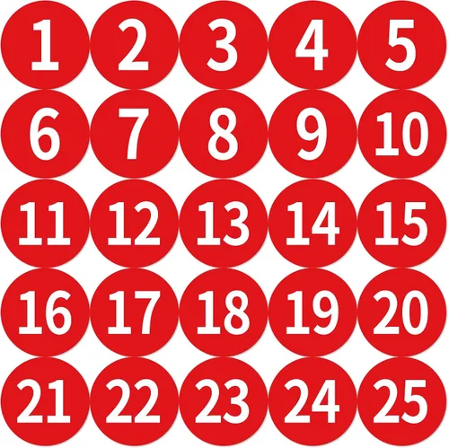 Vista 7 de Adhesivos de vinilo numerados de círculo 1-25, antidecoloración Negro1-25