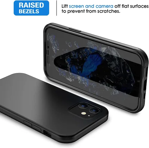 Vista 4 de SURITCH Funda compatible con iPhone 12 Mini 2020, [protector de pantalla integrado], protección de cuerpo completo, a prueba de golpes, resistente