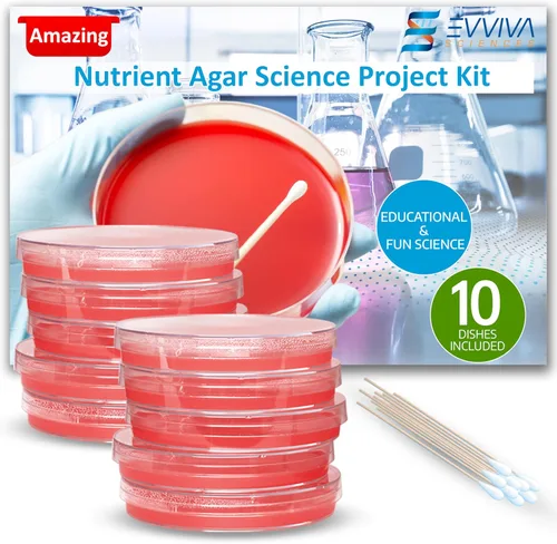 Vista 10 de Evviva Sciences - Kit de proyectos científicos de agar de nutrientes Petri, placas de agar previamente vertidas para experimentos científicos