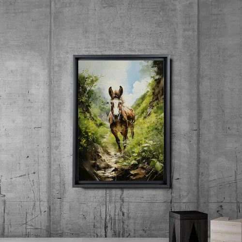Vista 2 de Abstract Wall Art, minimalist wall art, Minimalist Art, Living Room Art, Decorate the office, donkey in nature print, gift for animal lovers