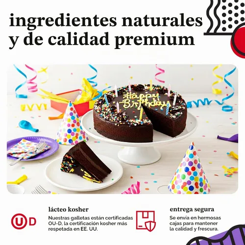 Vista 4 de David's Cookies Pastel de Chocolate Fudge de 10" - Pastel de Cumpleaños para Entrega Postre Fresco de Panadería - Pasteles de Calidad para Entrega
