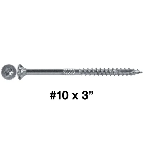 Vista 9 de 8 x 1 revestimiento exterior recubierto de bronce, tornillo de madera multiusos compatible con ACQ, cabeza plana Torx/Star Drive de 1 libra, 288
