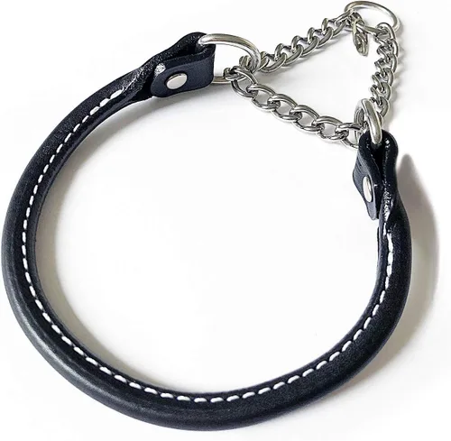 Vista 3 de Auburn Leathercrafters Collar de perro enrollado Martingale, color burdeos, 1 x 18 pulgadas Borgoña
