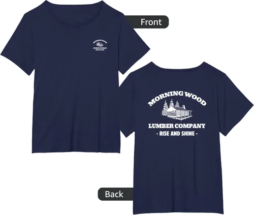 Vista 18 de Morning Wood Lumber Company - Camiseta con estampado de espalda delantera, Negro, S