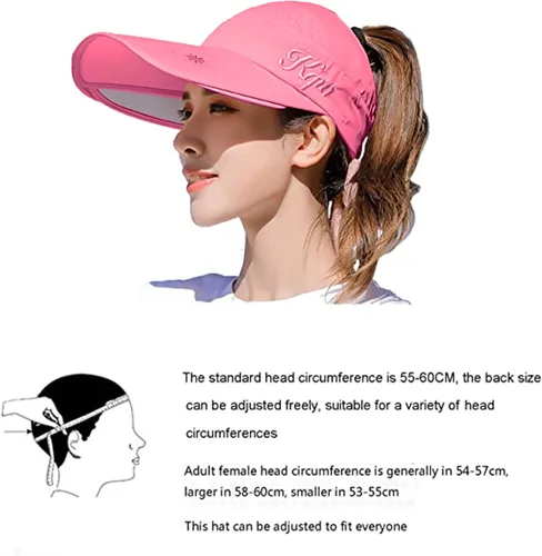Vista 6 de IPESHTKA Sombrero de sol para mujer, gorra de golf ajustable para mujer, protección UV UPF50, borde ancho, gorra de protección solar ajustable