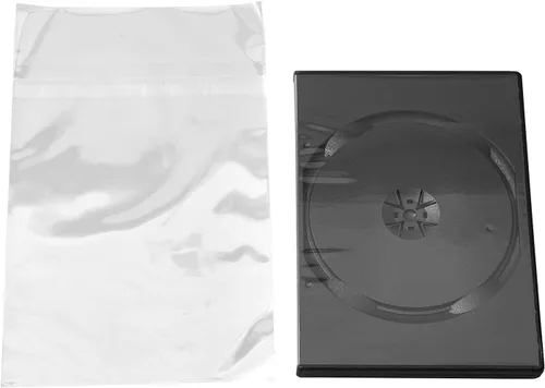 Vista 8 de Progo Bolsas de plástico OPP transparentes resellables para fundas de DVD de 0.551 in, a prueba de polvo, seguras para alimentos, fundas protectoras