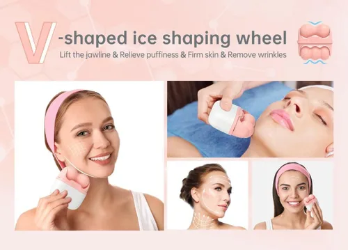 Vista 4 de Deashun Rodillo de hielo 2 en 1 para ojos faciales, rodillo masajeador facial para hinchazón ocular, reduce arrugas, alivia migrañas y lesiones