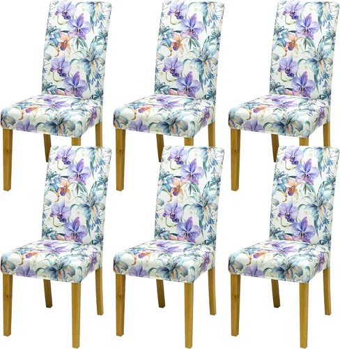 Vista 133 de Fundas para Sillas de Comedor, Juego de Fundas para Sillas de Comedor de 4 Piezas, Fundas Elásticas para Sillas de Cocina, Fundas para Sillas