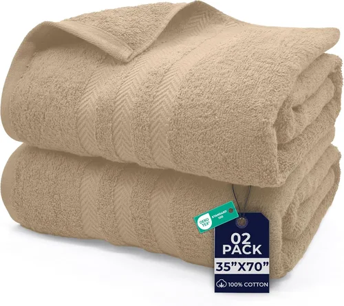 Vista 21 de DAN RIVER Paquete de 2 toallas de baño extra grandes de 35 x 70 pulgadas, toallas de baño grandes para adultos, juego de toallas de gran