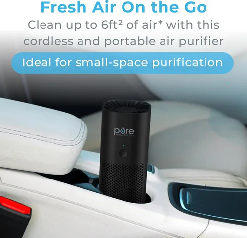 Vista 2 de Pure Enrichment - Mini purificador PureZone de aire portátil – Filtro True HEPA inalámbrico que limpia el aire y elimina el 99.97% del polvo, olores