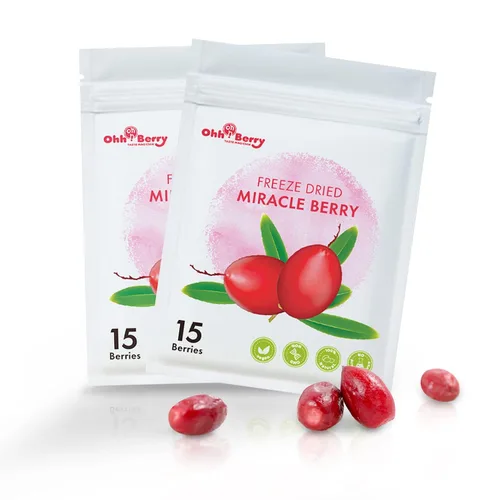 Vista 10 de ¡Ohh! Berry Miracle Berry [las 6 de ellas], las bayas milagrosas son aperitivos de friut 100% naturales y liofilizados para volverse agrias