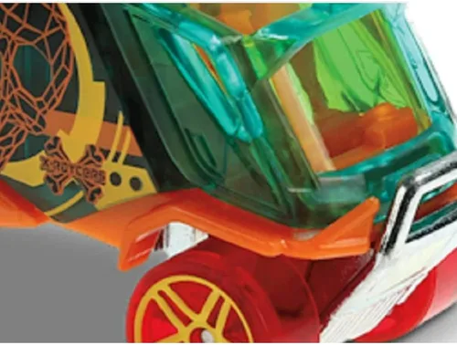 Vista 4 de Hot Wheels Serie X Raycers - GHF92 ~ Aero Pod ~ Verde y Naranja ~ 21/250