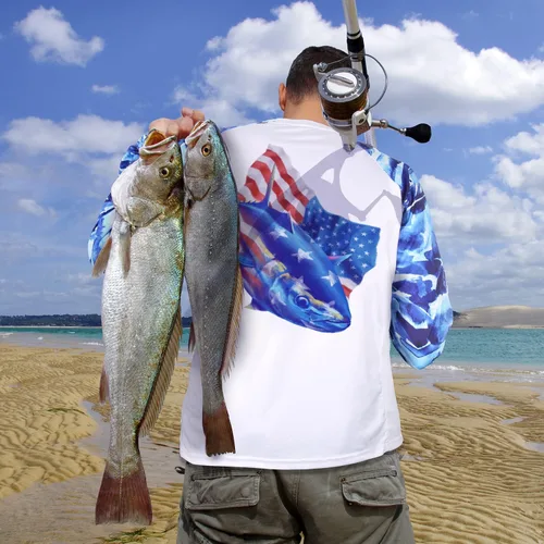 Vista 22 de Palmyth - Camiseta de pesca para hombre, con manga larga, protección solar ultravioleta FPU 50+, con bolsillo