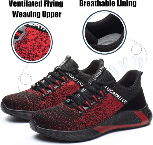 Vista 3 de UCAYALI - Zapatos de seguridad para hombres y mujeres. Tenis de trabajo con puntera de acero, utilizados en la construcción, ligeros y transpirables