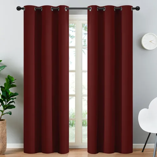 Vista 102 de Yakamok Cortinas opacas para dormitorio, aislamiento térmico, cortinas de oscurecimiento de habitación para sala de estar, juego de 2 paneles