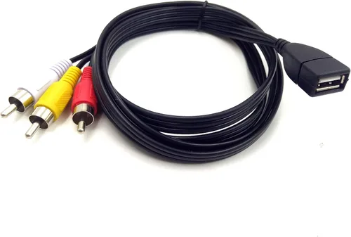 Vista 3 de Cable USB a 3RCA, 5 pies/4.9 ft USB 2.0 hembra a 3 RCA macho Jack Splitter Audio Video AV Cable adaptador compuesto (USB F/3RCA M)