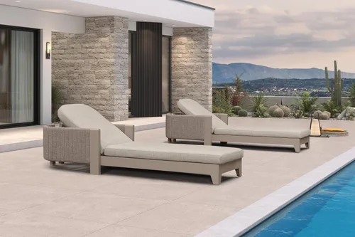 Vista 12 de PURPLE LEAF Sillones de día al aire libre con cojín para tomar el sol, tumbonas reclinables para bronceado, juego de 2, aluminio, para patio