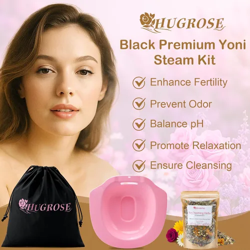 Vista 3 de Vaporizador Yoni 3 en 1 para mujer, kit de vapor Yoni con mezcla de hierbas de 11 exquisitas hierbas, asiento de vapor Yoni y bolsa de nailon