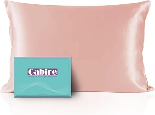 Vista 10 de Gabire Funda de almohada de seda de morera para cabello y piel, evita el acné, fundas de almohada de seda real de ambos lados, funda de almohada