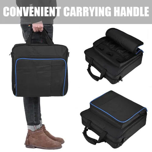 Vista 3 de Yosoo Health Gear Carrying Case, Black Protective Shoulder Bag Ps4 Pro Carrying Case Bag Travel Storage Handbag for Slim Game System Console and