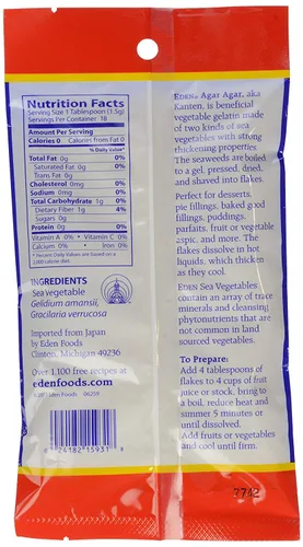 Vista 2 de Eden Foods Agar Agar Flakes, 1 oz (Paquete - 6)6