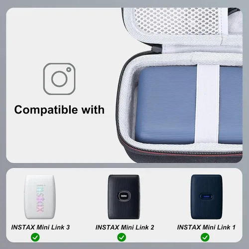 Vista 2 de Funda LTGEM para impresora Fujifilm Instax Mini Link 3/2/1 Smartphone Negro /Gris