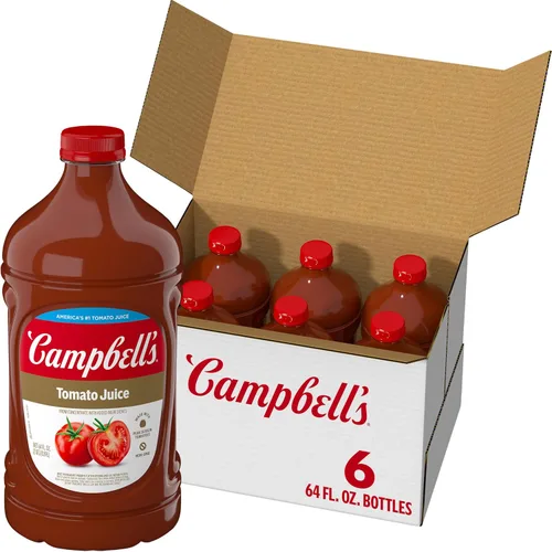 Vista 12 de Campbell's Jugo de tomate 100% bajo en sodio, botella de 64 onzas líquidas (paquete de 6)