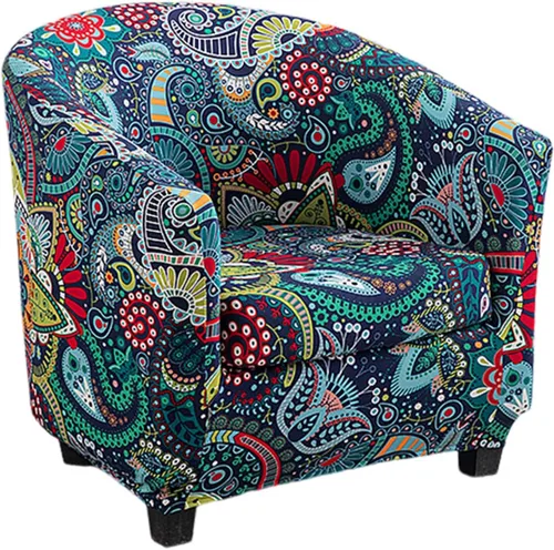 Vista 28 de NILUOH - Funda para silla de club de 2 piezas, funda elástica para silla de bañera redonda, fundas para silla de barril, fundas antideslizantes