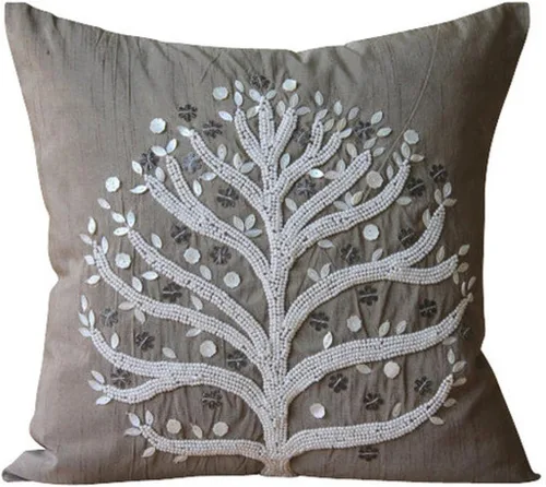 Vista 9 de The HomeCentric Fundas de almohada, fundas de cojín decorativas marrones para sofá de 16 x 16 pulgadas (15.7 x 15.7 in), cojines jacquard, 7. Marrón