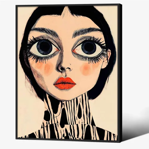 Vista 27 de Haitunone Arte de pared de mujer india paquistaní tradicional, póster de pintura floral feminista estilo mogol, impresiones en lienzo para sala