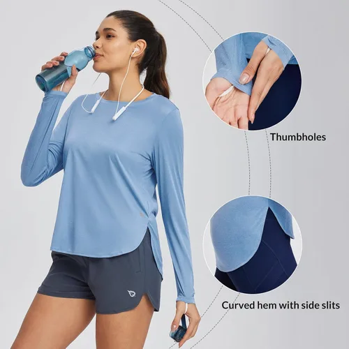 Vista 111 de BALEAF - Camisetas de sol de manga larga para mujer, con FPU 50+, para senderismo, ligeras, de secado rápido, protección contra rayos ultravioleta