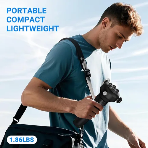 Vista 4 de Pistola de masaje Pro Max de terapia de vibración, masajeador muscular de tejido profundo de mano de 6500 RPM, masaje de liberación de fascia