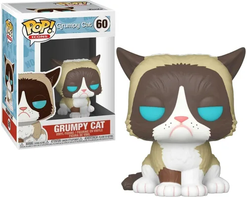 Vista 7 de Funko Icons: Grumpy Cat - Grumpy Cat Pop! Figura de vinilo (incluye funda protectora compatible con caja Pop Box)