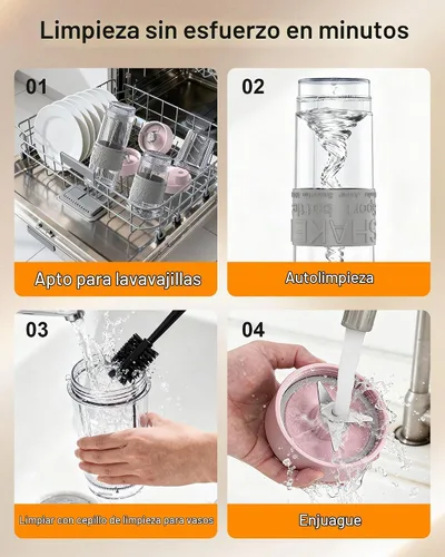 Vista 8 de Combo, licuadora y molinillo de batidos, batidoras de 10 piezas Rosa