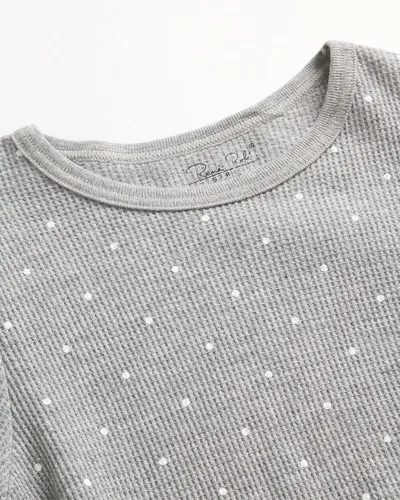 Vista 29 de Rene Rofe Girls' Thermal Underwear Set - 2 Piece Waffle Knit Top and Long Johns (2T-16)