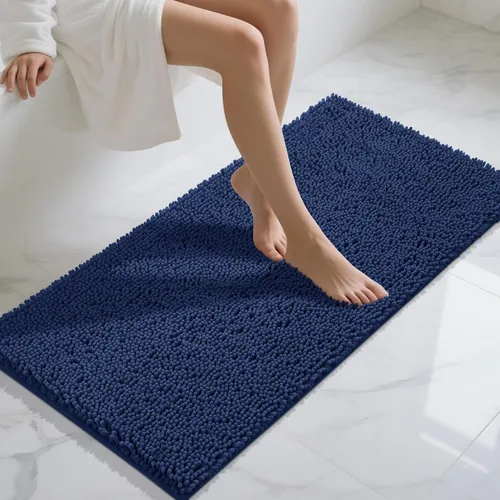 Vista 74 de Yimobra Tapetes de baño lavables, de chenilla súper suave y absorbente, para suelo y alfombra, de secado rápido, antideslizante, para bañera y Beige