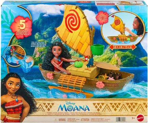 Vista 8 de Mattel Disney Moana Ocean Voyager Canoa - Juego flotante para barco