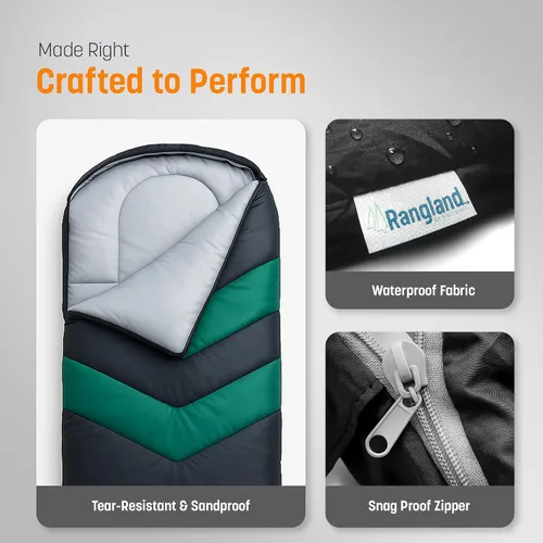 Vista 5 de Saco de dormir con almohadilla integrada (AirPack Sleeper) – Colchoneta inflable todo en uno y manta con cremallera para acampar con bomba de pie