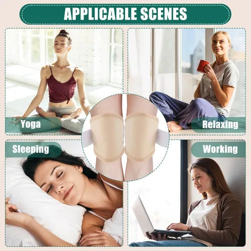 Vista 5 de Paquete de 2 unidades de aceite esencial para rodilla, tobillo, codos, brazos y pies, paquete de aceite de rodilla de franela de bambú reutilizable