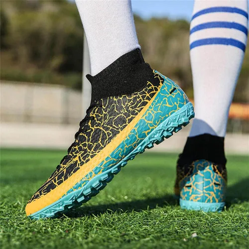 Vista 4 de GEXECEUSS Soccer Shoes for Big Boys High-Top Cleats Soccer Boots Breathable Lightweight Turf Football Shoes for Mens Outdoor Competition Training