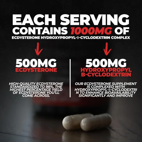 Vista 5 de Huge Supplements Pila de turkesterona y ecdysterona, construye músculo y fuerza, tecnología de absorción mejorada (60 porciones)