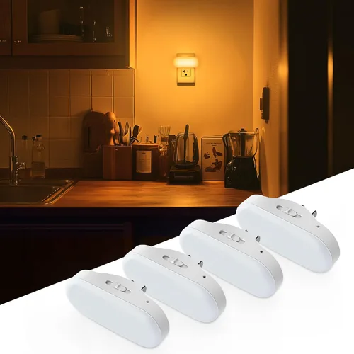 Vista 11 de DORESshop Luz nocturna roja, encendido/apagado automático, brillo ajustable de 0-100 LM, luz nocturna regulable con sensor de luz que se enchufa a