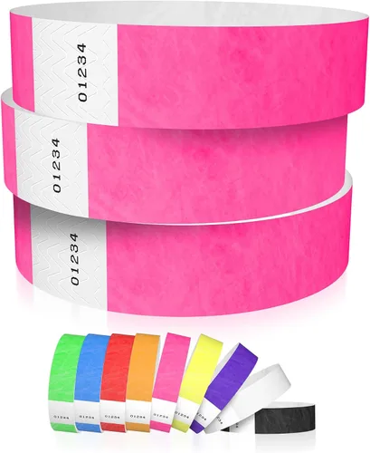 Vista 8 de 600 Pulseras Tyvek Negras WristCo para Eventos - Pulseras de Papel Cómodas Resistentes a Desgarros Brazaletes de Identificación para Muñeca