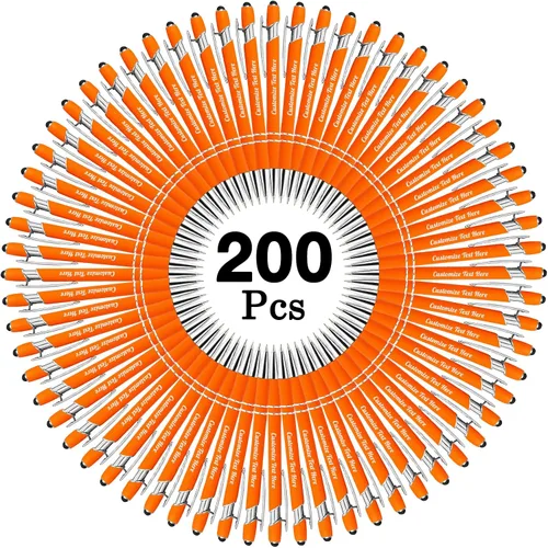 Vista 35 de Hasta 500 bolígrafos personalizados a granel con logotipo de mensaje de nombre comercial, bolígrafos grabados personalizados con lápiz óptico