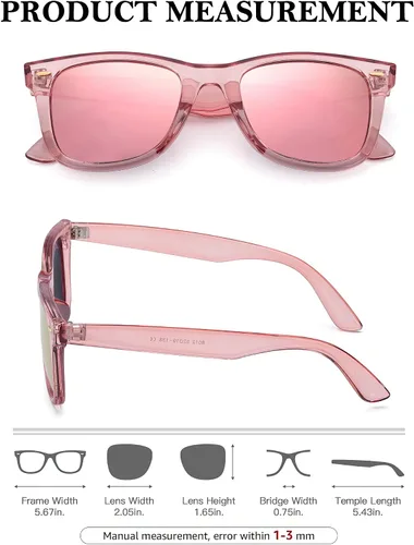 Vista 4 de TJUTR Gafas de sol de moda para mujeres y hombres polarizadas con protección UV400